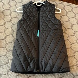 Black Puffer Vest with Black Fuzzy Interior Girls Ivivva (By Lululemon)